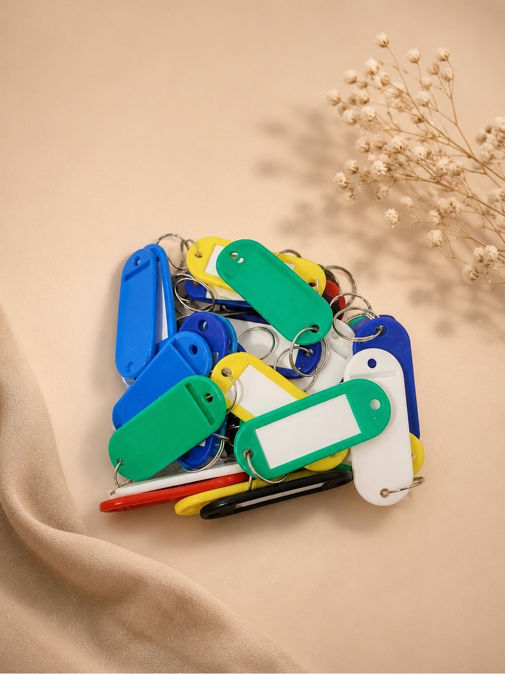 Multipack Colored Key Tag Labels - Green, Blue, Yellow, White, Red, Black